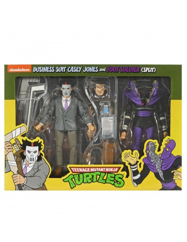 Business suit casey jones & split foot soldier pack 2 scale action fig. 18 cm teenage muta