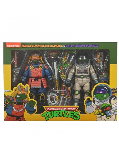 Space adventure donatello & samurai adventure michelangelo pack 2 scale action fig. 18 cm