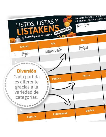 Listos listas y listakens edición clásica Listos listas y listakens edición clásica