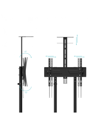 Soporte suelo con ruedas tooq vesa hasta 70 pulgadas 600x400mm max 70kg