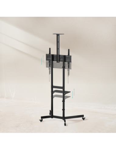 Soporte suelo con ruedas tooq vesa hasta 70 pulgadas 600x400mm max 70kg