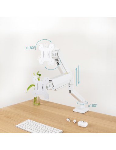 Soporte mesa tooq vesa hasta 34 pulgadas 100x100mm max 10kg blanco