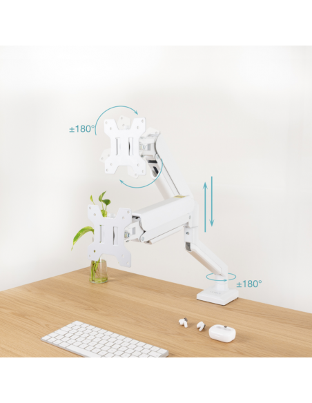 Soporte mesa tooq vesa hasta 34 pulgadas 100x100mm max 10kg blanco