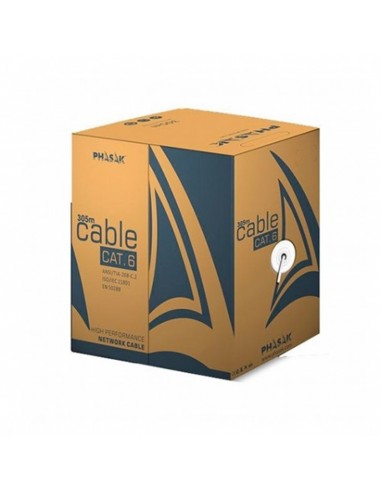 Bobina cable red solido phasak utp cat.6 lszh (ignifugo) cca 305m gris