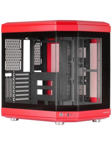 Caja ordenador mars gaming mc - 3t atx cristal templado rojo
