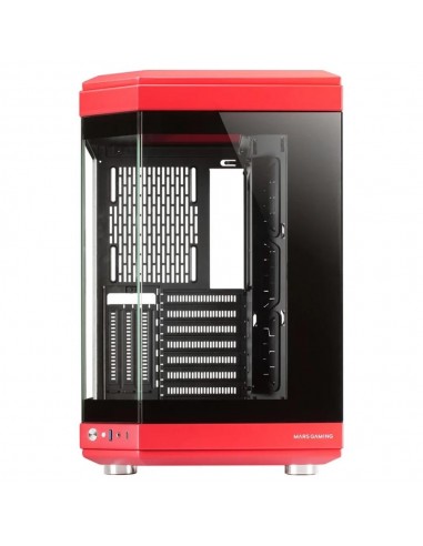 Caja ordenador mars gaming mc - 3t atx cristal templado rojo