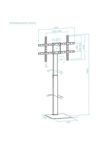Soporte de suelo tooq para pantalla tv 37 pulgadas - 70 pulgadas fs2286m - b Soporte de suelo tooq para pantalla tv 37 pulgadas - 70 pulgadas fs2286m - b