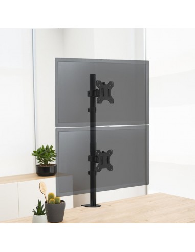 Soporte de mesa tooq 2 x 17 pulgadas - 32 pulgadas db1233tnv - b negro