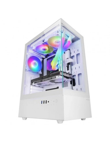 Caja ordenador mars gaming mcxo atx arb cristal templado blanca