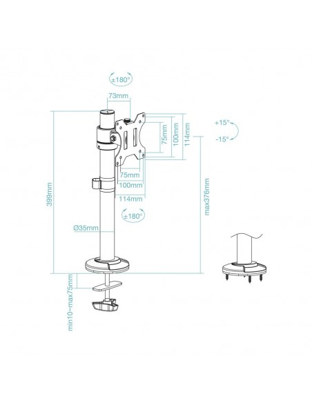 Soporte de mesa tooq 17 pulgadas - 32 pulgadas db1131tn - b negro Soporte de mesa tooq 17 pulgadas - 32 pulgadas db1131tn - b negro