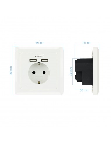 Enchufe nanocable tooq schuko - 2 tomas usb