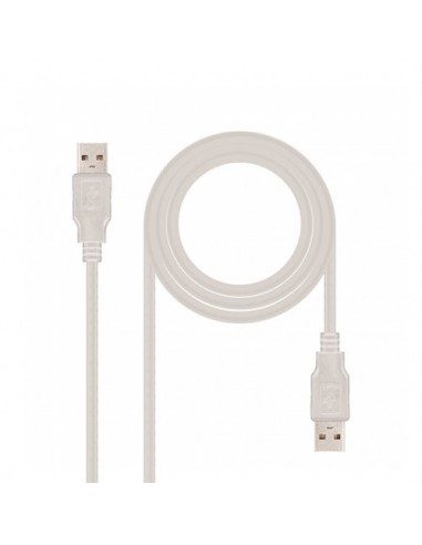 Cable usb(a) 2.0 a usb(a) 2.0 nanocable 2m beige macho a macho