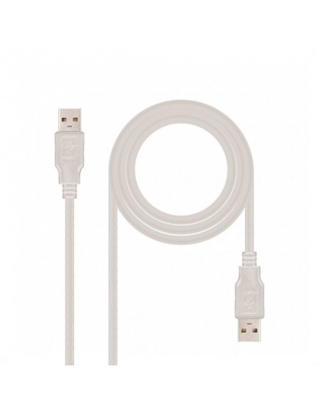 Cable usb(a) 2.0 a usb(a) 2.0 nanocable 2m beige macho a macho Cable usb(a) 2.0 a usb(a) 2.0 nanocable 2m beige macho a macho