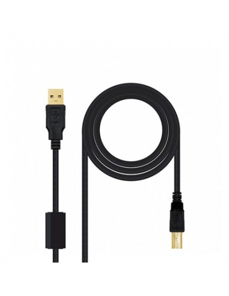 Cable ferrita usb(a) 2.0 a usb(b) 2.0 nanocable 5m negro macho - macho