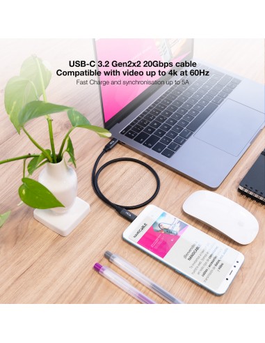 Cable usb tipo c nanocable 3m usb 3.2 gen2x2 100w 4k - 60hz usb - c m - m