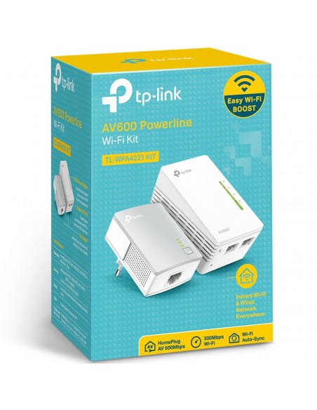Kit de extensores powerline tp - link tl - wpa4221 kit wifi av600