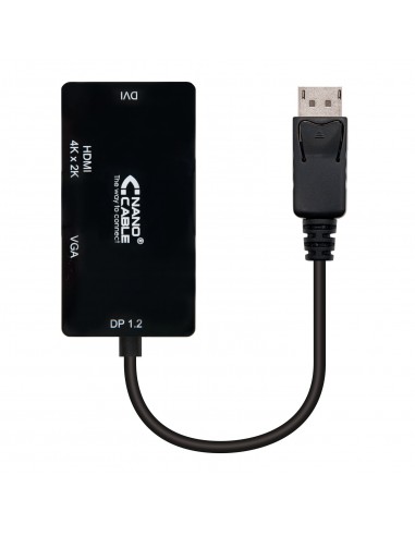 Conversor displayport a vga - dvi - hdmi nanocable 15cm - macho - hembra