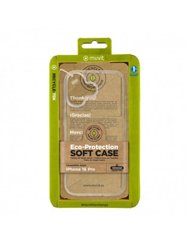 Funda muvit recycletek para apple iphone 16 transparente