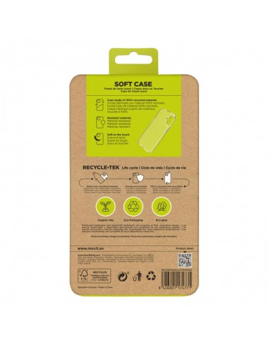 Funda muvit recycletek para apple iphone 16 transparente