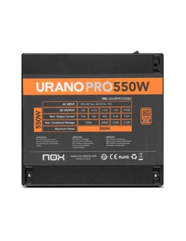 Fuente alimentacion nox urano pro gaming atx 550w