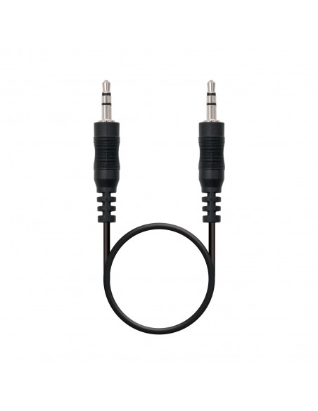 Cable audio estereo jack 3.5mm nanocable 1.5m negro - macho - macho