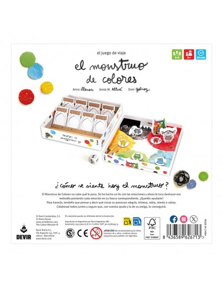 Juego de mesa el monstruo de colores Juego de mesa el monstruo de colores