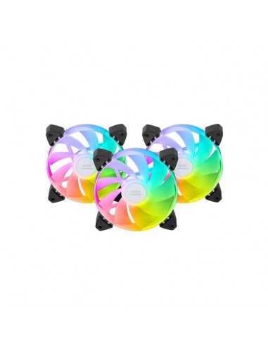 Ventilador mars gaming mf3ar argb 3x 120mm negro