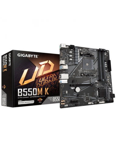 Placa base gigabyte b550m k am4 m - atx - 4x ddr4 - 4x sata3 - 4x usb 3.2 - 4x usb 2.0