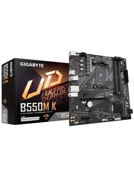Placa base gigabyte b550m k am4 m - atx - 4x ddr4 - 4x sata3 - 4x usb 3.2 - 4x usb 2.0