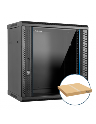 Armario rack mural 19 pulgadas phasak pro 12u 600x450 desmontado (envio flat pack) (incluyen 2 vent bolsa tornilleria)