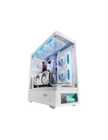 Caja ordenador mars gaming mlcdprow atx cristal templado lcd blanca