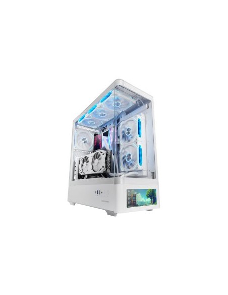 Caja ordenador mars gaming mlcdprow atx cristal templado lcd blanca