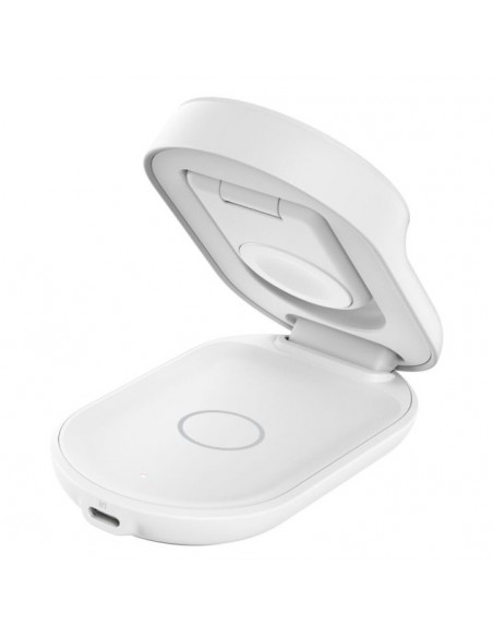 Base de carga belkin ultracharge blanco magnetico plegable qi2 25w movil reloj y auriculares blanco