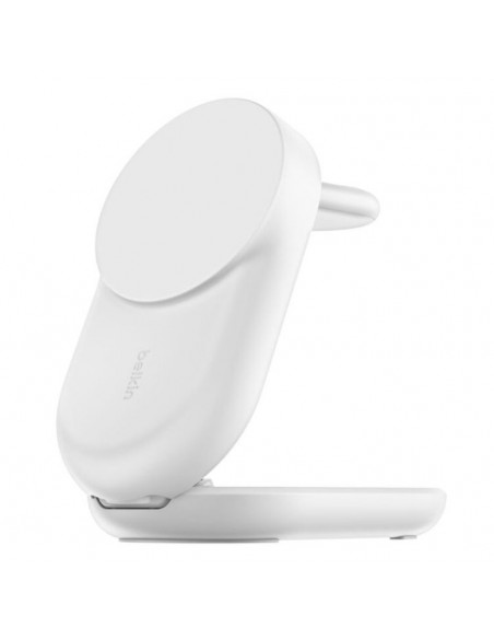 Base de carga belkin ultracharge blanco magnetico plegable qi2 25w movil reloj y auriculares blanco