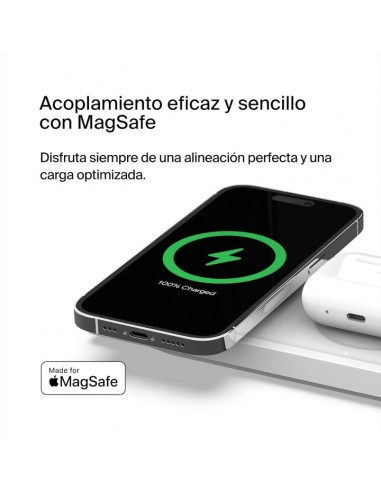 Base de carga inalambrica belkin wiz016vfwh magsafe 3 en 1 apple iphone airpods watch blanco