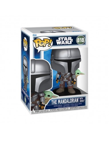 Funko pop star wars the mandalorian con grogu a la espalda