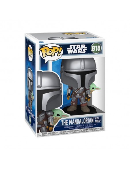 Funko pop star wars the mandalorian con grogu a la espalda