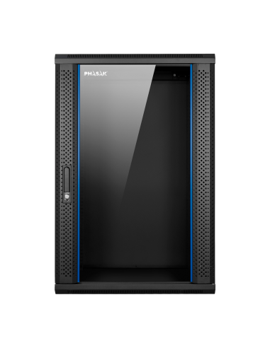 Armario rack mural 19 pulgadas phasak pro 18u 600×450 montado