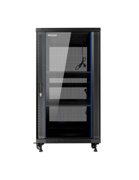 Armario rack de suelo 19 pulgadas phasak pro 27u negro 600x1000 montado Armario rack de suelo 19 pulgadas phasak pro 27u negro 600x1000 montado