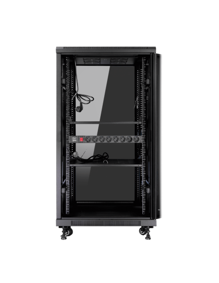Armario rack de suelo 19 pulgadas phasak pro 27u negro 600x1000 montado Armario rack de suelo 19 pulgadas phasak pro 27u negro 600x1000 montado