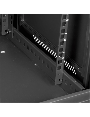 Armario rack de suelo 19 pulgadas phasak pro 27u negro 600x1000 montado