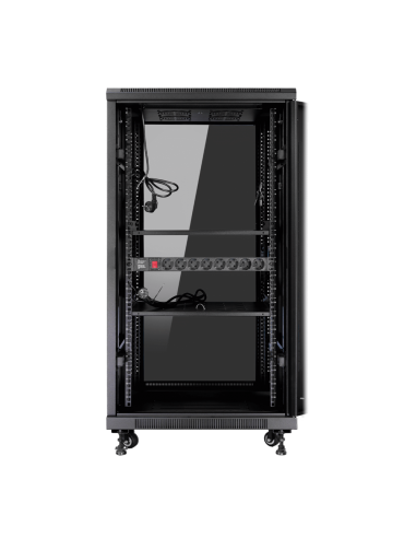 Armario rack de suelo 19 pulgadas phasak pro 27u negro 600x600 montado