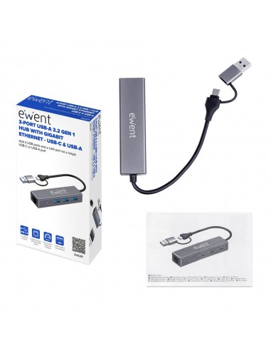 Hub ewent ew1159 usb tipo c - usb 3.2 4 en 1