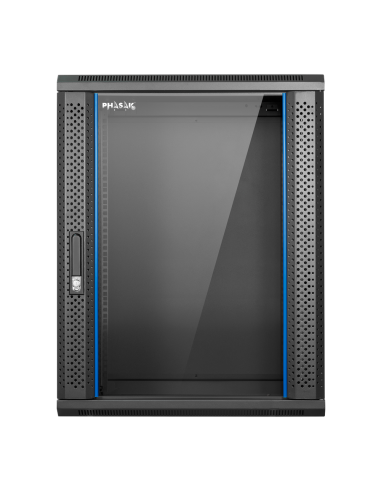 Armario rack mural 19 pulgadas phasak pro 15u 600x450 montado