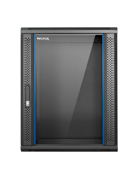 Armario rack mural 19 pulgadas phasak pro 15u 600x450 montado