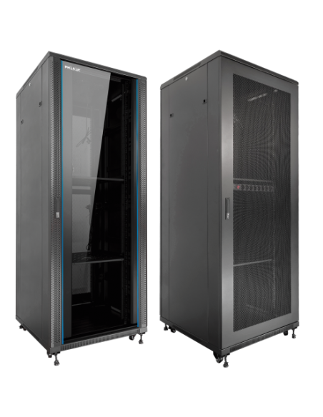 Armario rack de suelo 19 pulgadas phasak pro 32u negro 600x600 montado Armario rack de suelo 19 pulgadas phasak pro 32u negro 600x600 montado