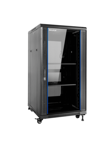 Armario rack de suelo 19 pulgadas phasak pro 27u negro 600x800 montado