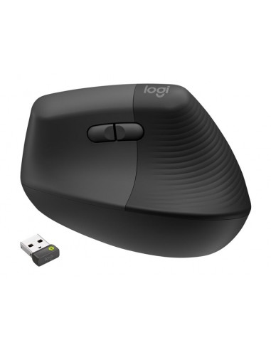 Mouse raton vertical logitech lift for business 6 botones 4000 dpi wireless inalambrico grafito