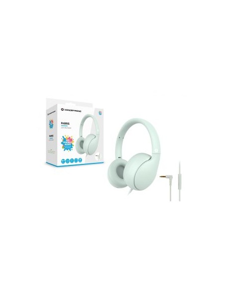 Auricular infantil conceptronic parris04gt jack 3.5mm verde