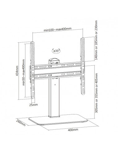 Soporte de mesa con base equip vesa hasta 55 pulgadas 400x400mm max 40kg